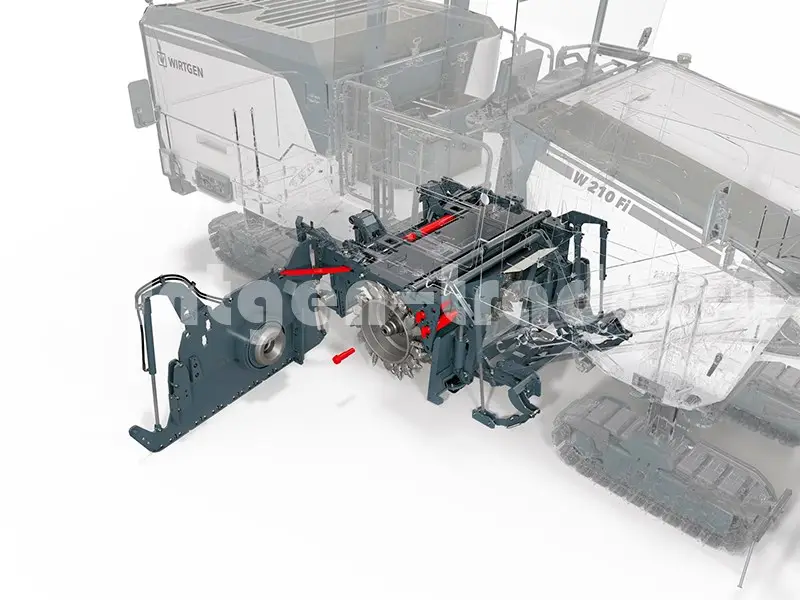 Ремонт фрезерного барабана дорожной фрезы WIRTGEN